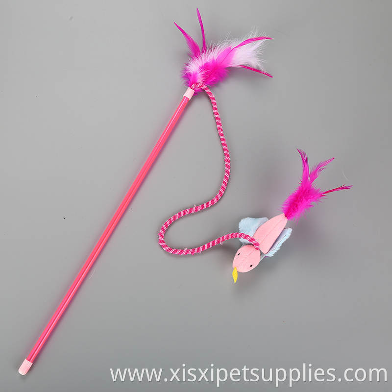 new nice design Flying Bird Toy Cat Rod Cat Toys Teaser mouse with feather